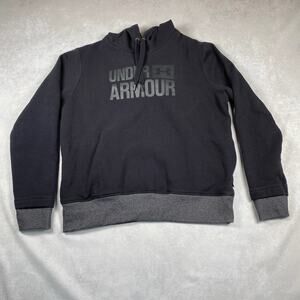 UNDER ARMOUR Threadborn Womens Black Large Hoodie Sweatshirt